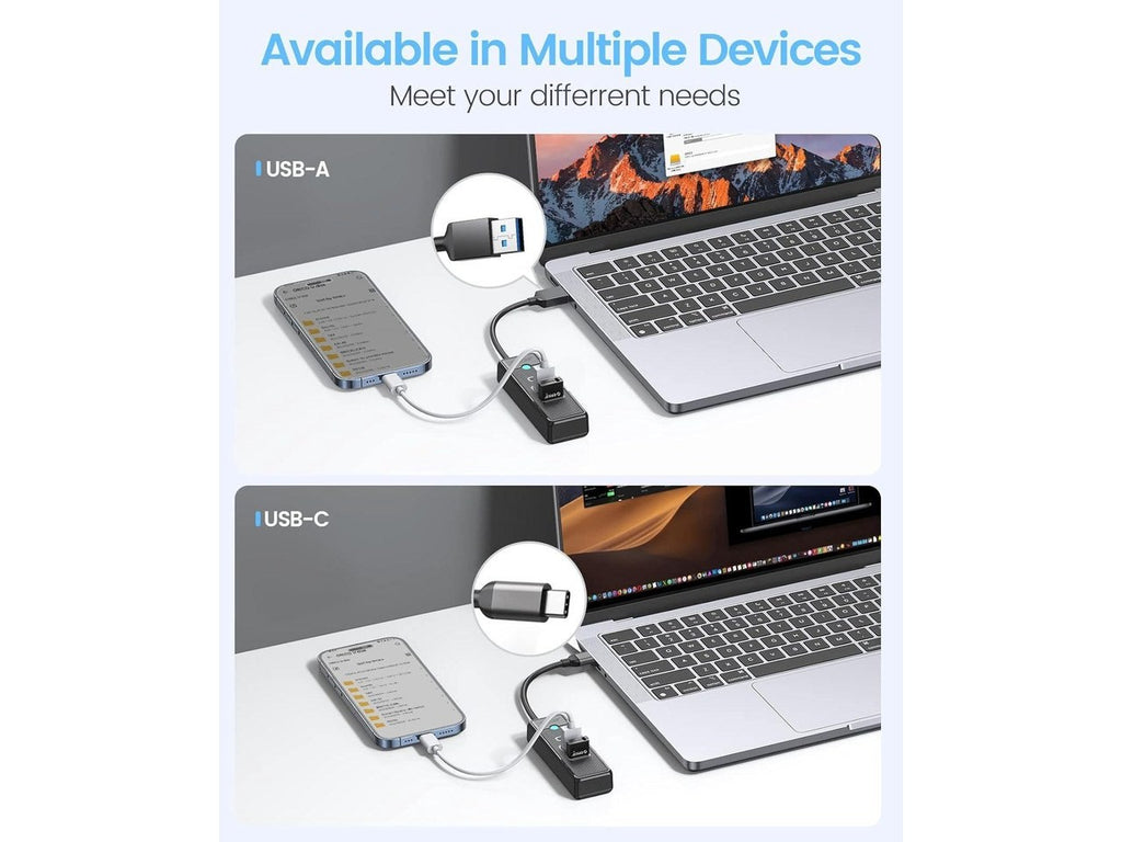 ORICO 3-Port USB 3.1 Hub - 2x USB-A + 1x USB-C, 0.5 ft - White
