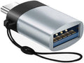 JacobsParts USB-C to USB-A 3.0 OTG Adapter - Silver, 2-Pack