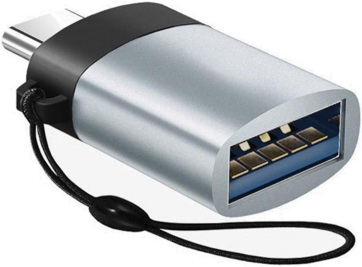 JacobsParts USB-C to USB-A 3.0 OTG Adapter - Silver, 2-Pack
