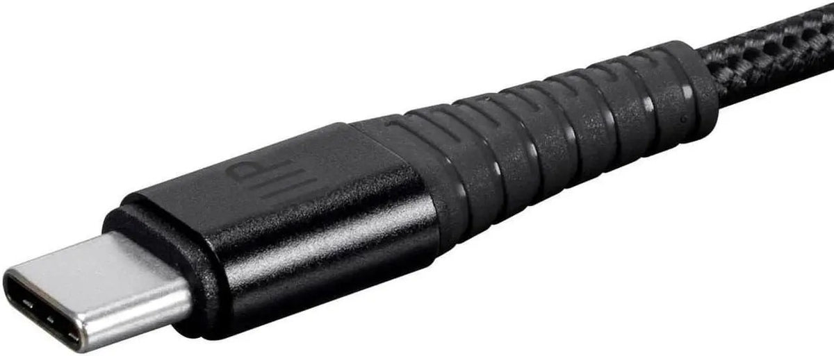 Monoprice AtlasFlex USB-C to USB-A 2.0 Cable, 3 ft - Black Nylon Braided