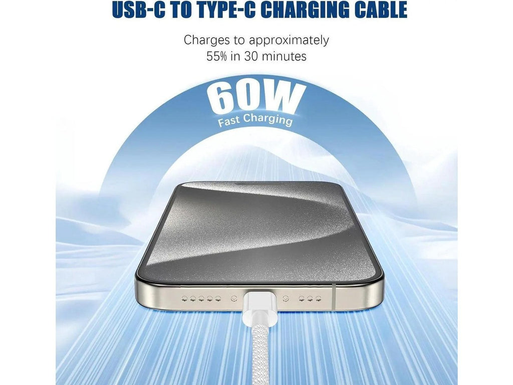 USB-C to USB-C Cable 10 ft (3 m) Fast Charging - 2-Pack