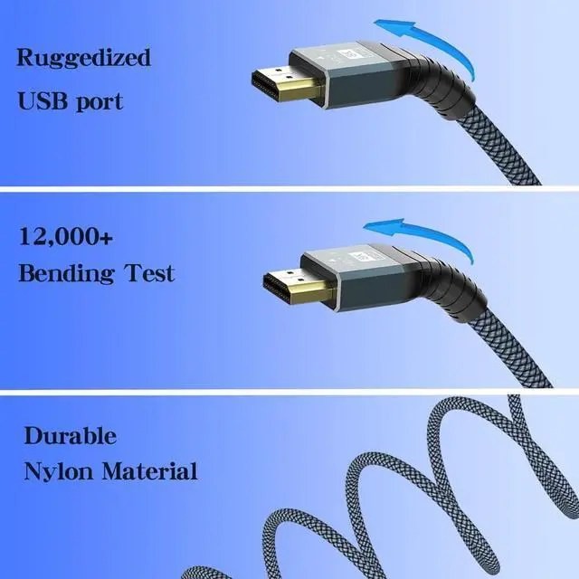 AUBEAMTO 8K HDMI 2.1 Cable, 10 ft, 48Gbps - 4K 120Hz, 8K 60Hz, eARC